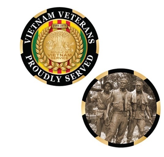 Vietnam veteran military challenge coin