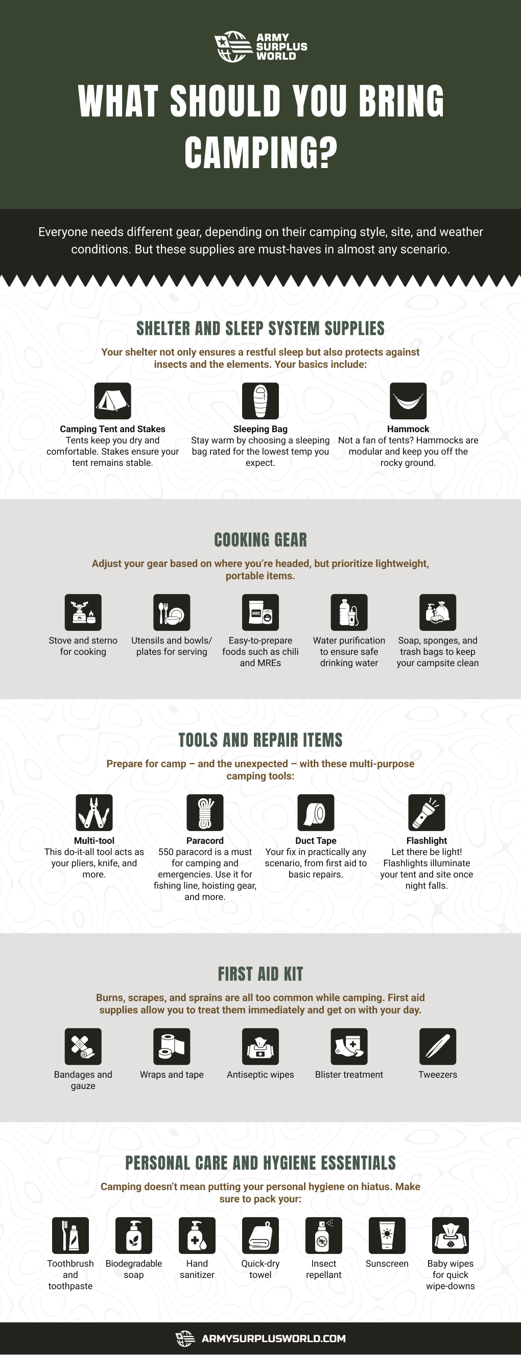 What Sould You Bring Camping Infographic